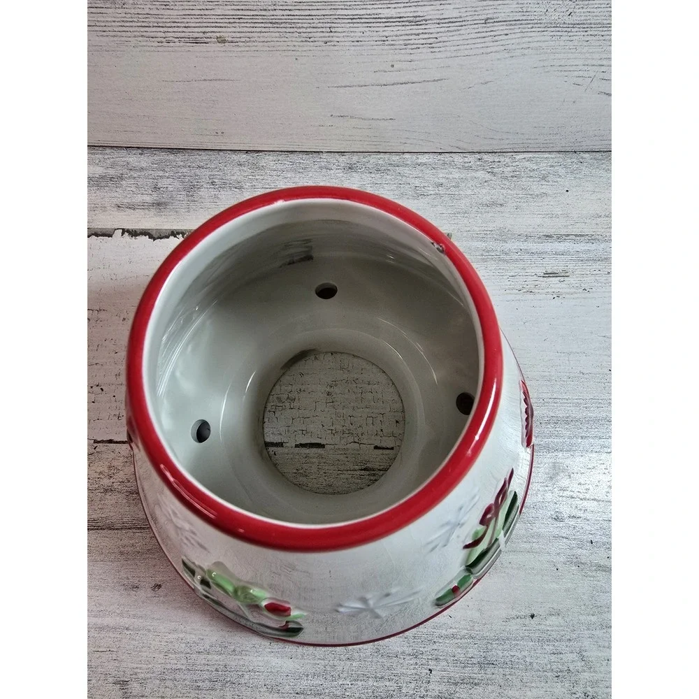 White‎ Barn Candle Co Christmas Ceramic Jar Candle Topper Shade Presents Mouse